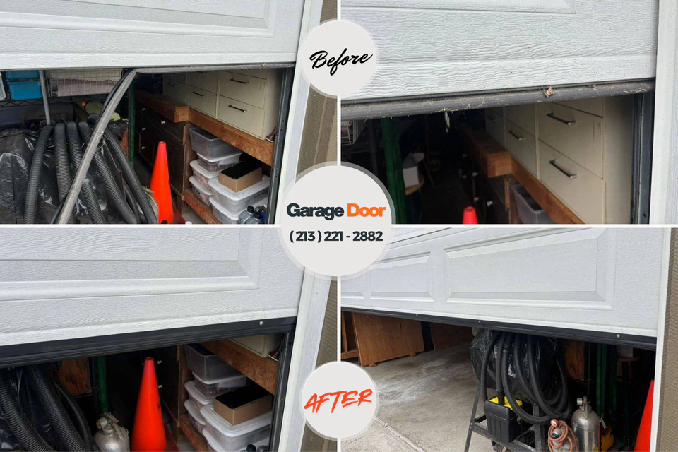 Before and after: garage door repair Sedro-Woolley, WA